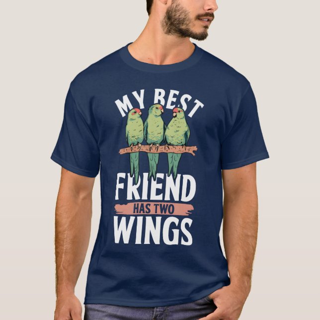 T-shirt Perruche à perroquet à la couronne rouge Animaux d (Devant)