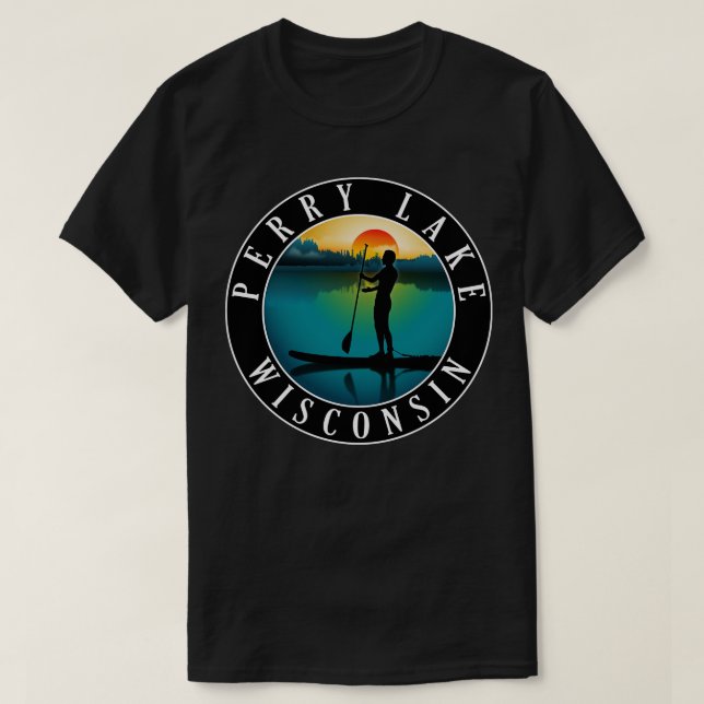 T-shirt Perry Lake Wisconsin Paddleboard (Design devant)