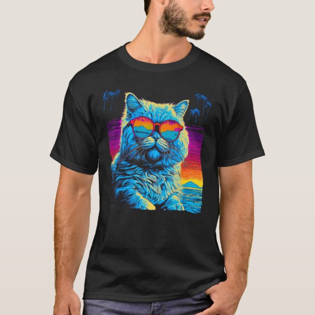 T-shirt Persian Cat Summer (Devant)