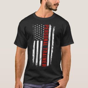 T-shirt Personal Trainer American USA Drapeau Santé Fitnes