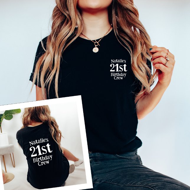 T-shirt Personalisé 21e Anniversaire Squad Nom personnalis (Créateur téléchargé)
