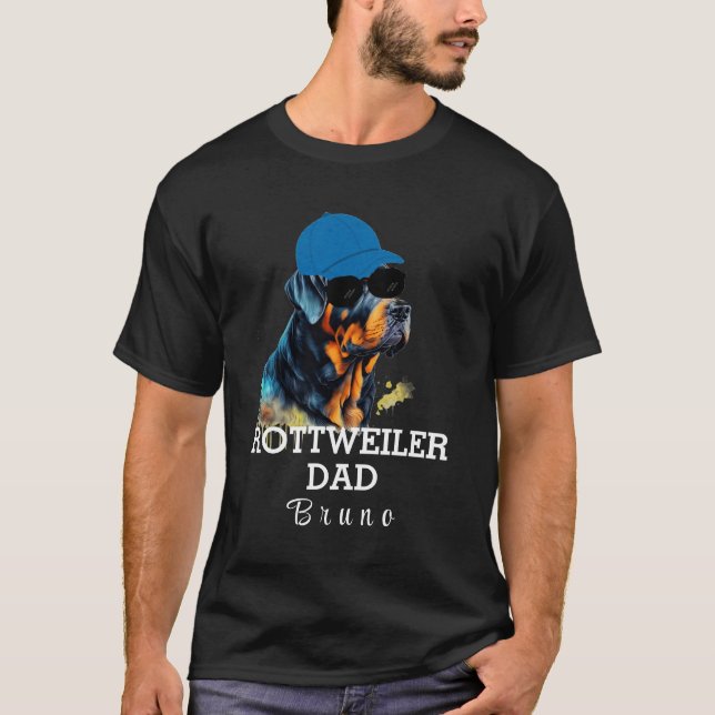 T-shirt Personalisé Rottweiler chien père père (Devant)