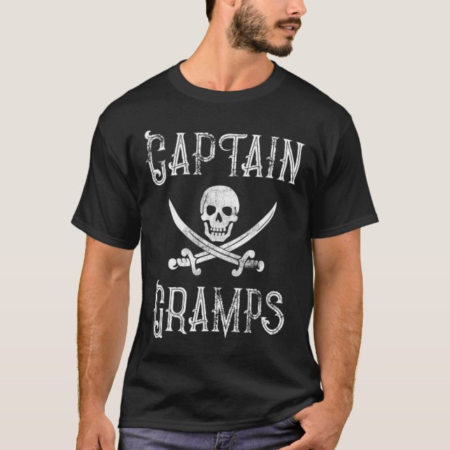 T-shirt Personalized Boating Pirate Gift Captain Gramps  (Devant)