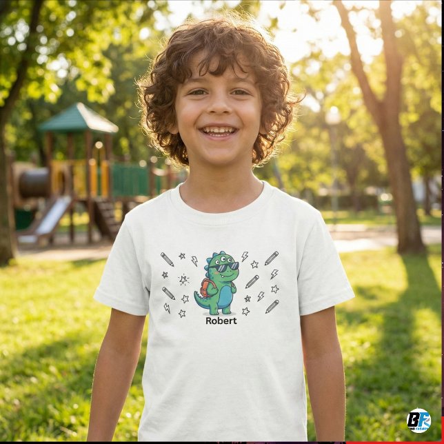 T-shirt Personalized Cool Dinosaur Monster Back to School (Créateur téléchargé)