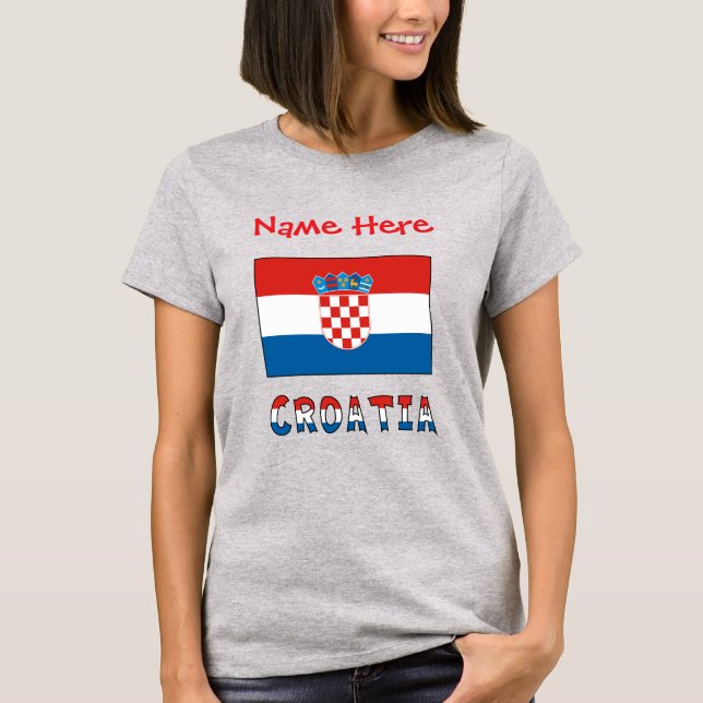 T-shirt Personalized Croatia Flag Women's (Devant)