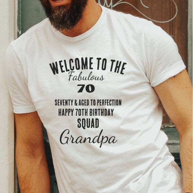 T-shirt Personalized funny 70th birthday quote squad  (Créateur téléchargé)