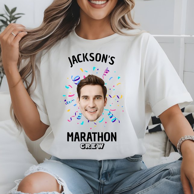 T-shirt Personalized Marathon Crew Custom Face Runner Team (Créateur téléchargé)