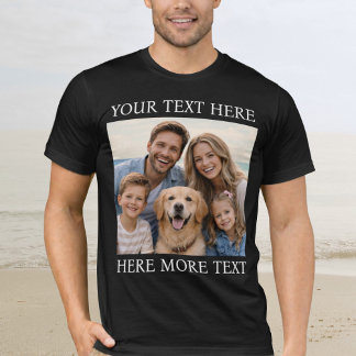 T-shirt Personalized Photo and Text Or Name Elegant Serif