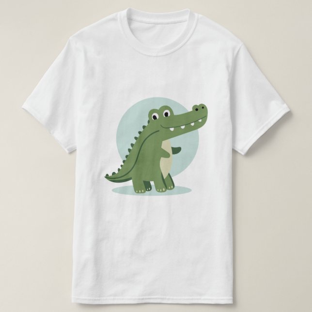 T-shirt Personnage de crocodile mignon (Design devant)