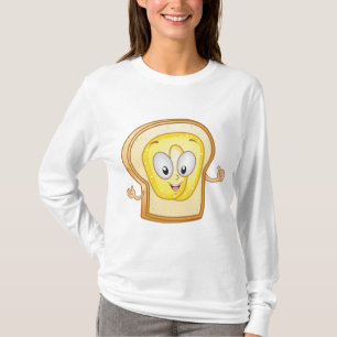 T-shirt Personnage de dessin animé Toast beurré Pain heure