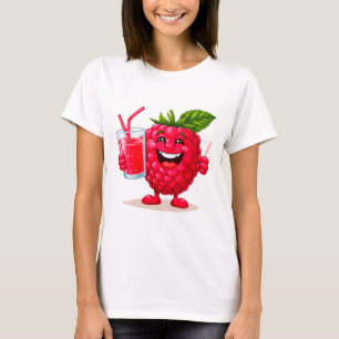 T-shirt Personnage de framboise de dessin animé avec un sm