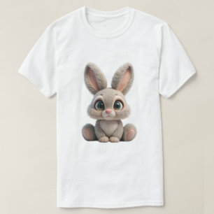 T-shirt Personnage de lapin mignon et duveteux en 3D