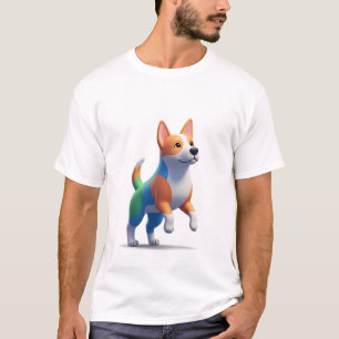 T-shirt Personnage de mascotte de chien coloré 3D joueur