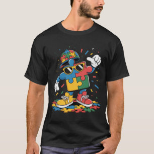 T-shirt Personnage de pièce de puzzle cool - St rétro stre
