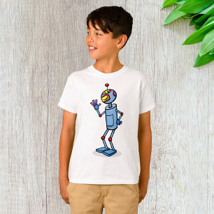 T-shirt Personnage de robot futuriste rétro faisant signe 