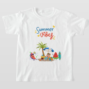 T-shirt Personnages de pastèque mignons se détendant sous