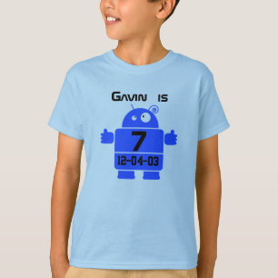 T-shirt personnalisable d'anniversaire de robot