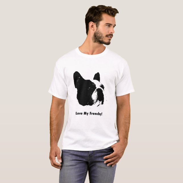 T-shirt personnalisable de T-shirt de bouledogue (Devant entier)
