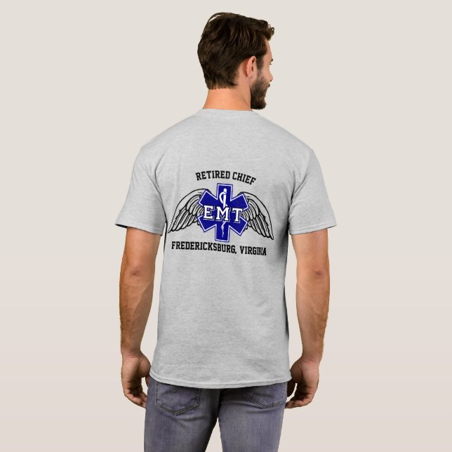 T-shirt personnalisable EMT à la retraite (Dos entier)