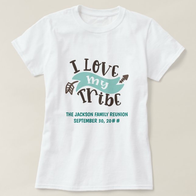 T-shirt Personnalisable J'aime ma famille de tribu Réunion (Design devant)