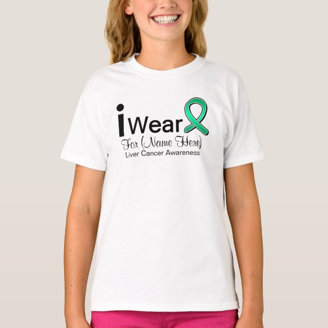 T-shirt Personnalisable Je Porte Le Ruban Cancer Du Foie (Devant)