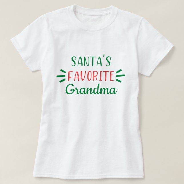 T-shirt Personnalisable Père Noël Favori Grandma Nana Gigi (Design devant)