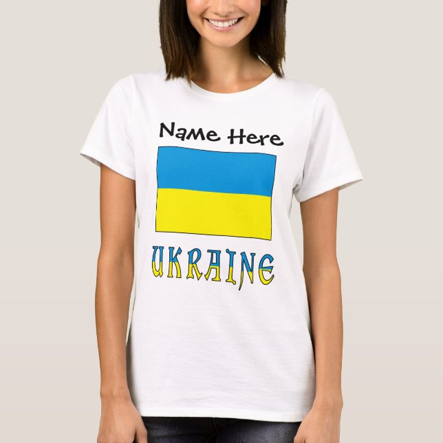 T-shirt Personnalisation du drapeau ukrainien et ukrainien (Devant)