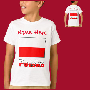 T-shirt Personnalisation rouge de Polska et du drapeau pol