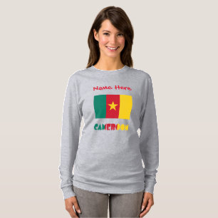 T-shirt Personnalisation rouge du drapeau camerounais et c