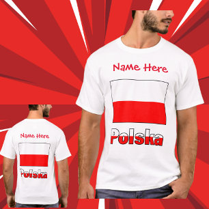 T-shirt Personnalisation rouge Polska et drapeau polonais 