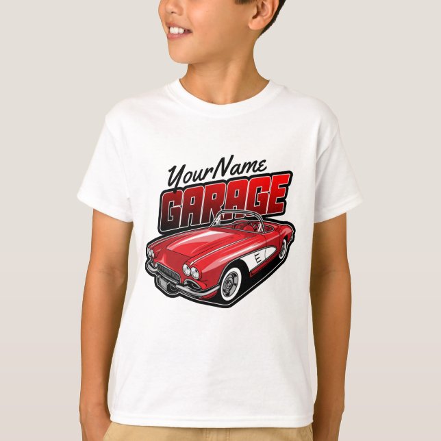 T-shirt Personnalisé 1961 C1 Red Classic Sports Voiture Ga (Devant)
