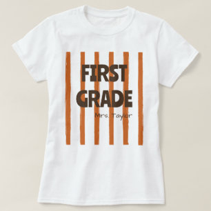 T-shirt Personnalisé 1ère année Rayures École Nom de l'ens