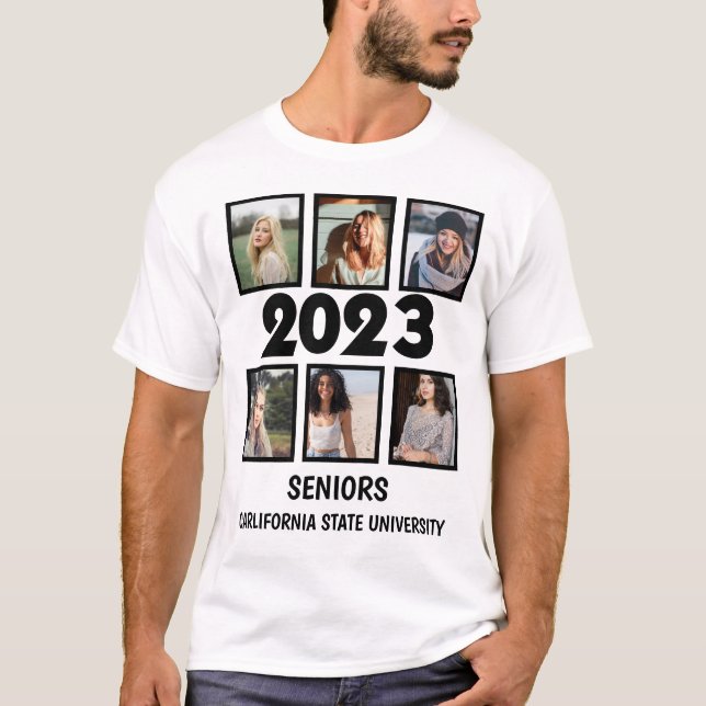 T-shirt Personnalisé 2023 Aînés 6 Photo Collage (Devant)