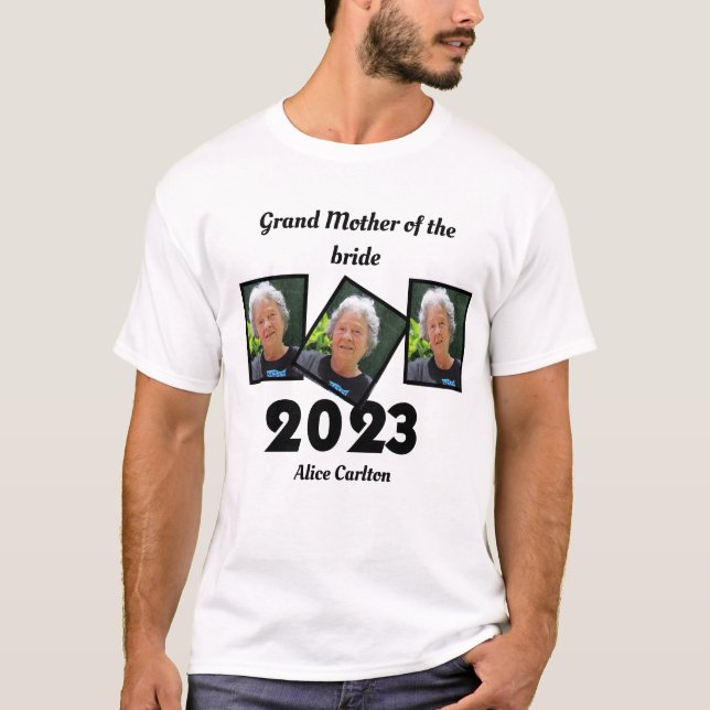 T-shirt Personnalisé 2023 Grand Mère de la mariée Photo (Devant)