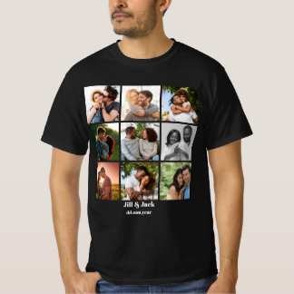 T-shirt Personnalisé 9 Photo Collage Modèle pour couples