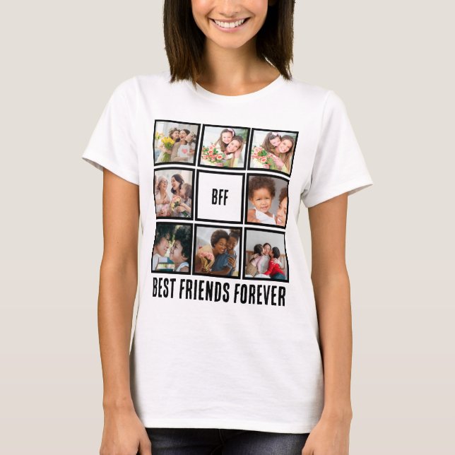 T-shirt Personnalisé BFF Meilleurs amis Forever 8 Collage  (Devant)