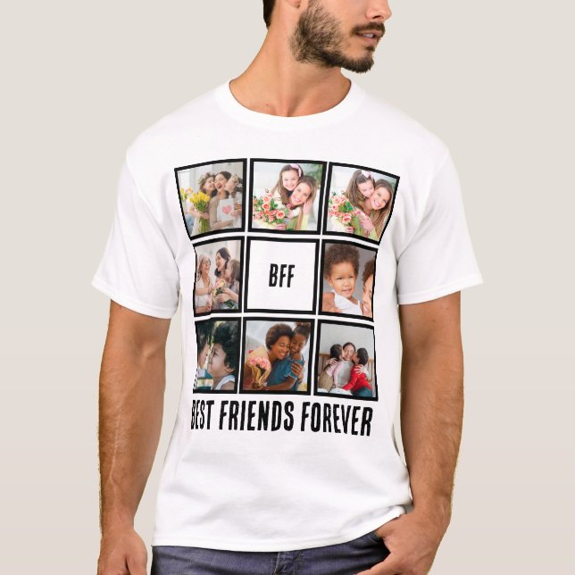 T-shirt Personnalisé BFF Meilleurs amis Forever 8 Collage  (Devant)