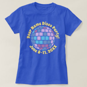 T-Shirt PERSONNALISÉ Boule à Facettes Violet Rétro