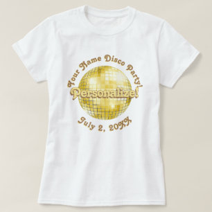 T-Shirt PERSONNALISÉ Boule Rétro Disco en Or