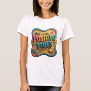 T-shirt personnalisé Crisp Orange POSITIVE VIBES v
