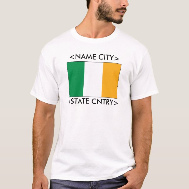 T-shirt personnalisé de drapeau de l'Irlande (Devant)