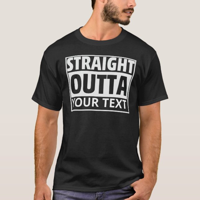 T-shirt Personnalisé, Détroit Extérieur 'Votre Texte Ici'  (Devant)