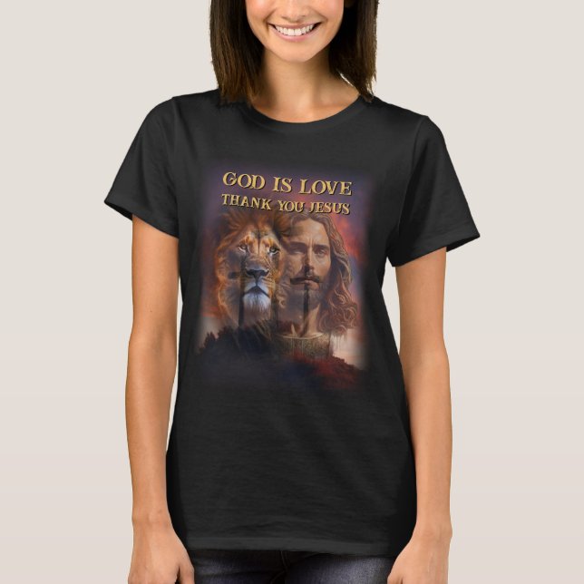 T-shirt personnalisé DIEU EST AMOUR - MERCI JÉSUS (Devant)