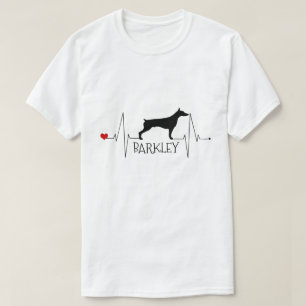 T-shirt Personnalisé Doberman Love My Chig Heart Beat