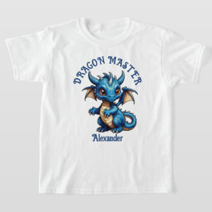 T-Shirt personnalisé Dragon Master Cute Blue Drago