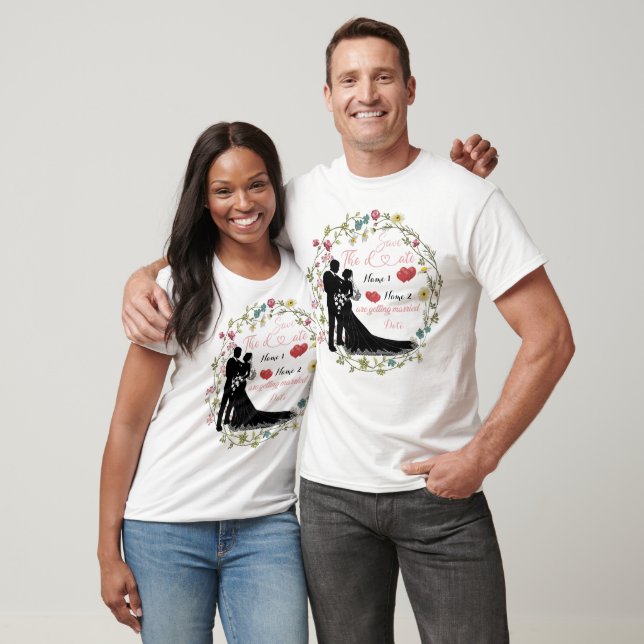 T-shirt Personnalisé Enregistrer La Date De Mariage (Unisexe)
