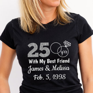T-shirt personnalisé et personnalisé du 25e annive