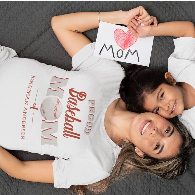 T-Shirt Personnalisé Fier Baseball Maman (Créateur téléchargé)
