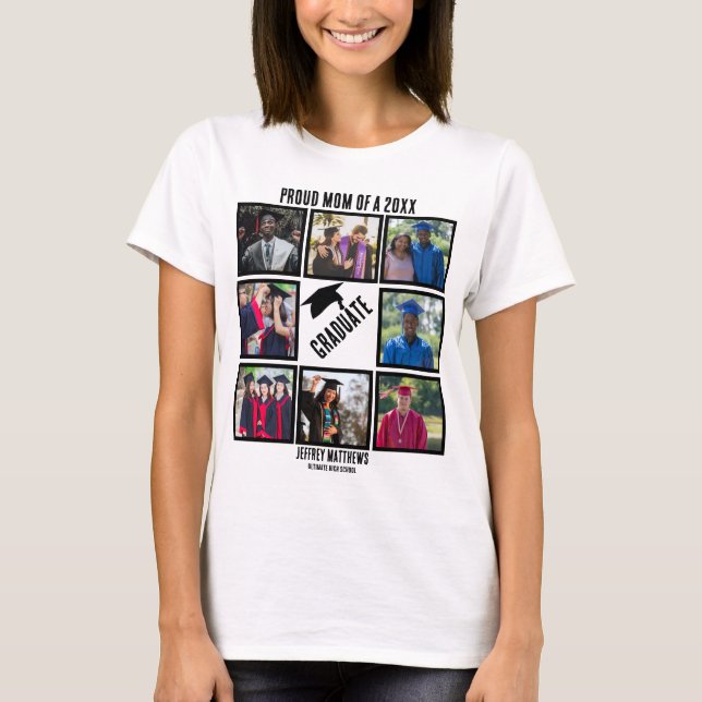 T-shirt Personnalisé Fier Maman de l'année Graduation Phot (Devant)