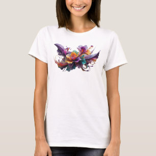 T-shirt personnalisé FLEURS COLORÉES Violet tendan